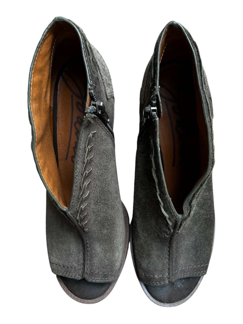 zodiac Suede western vibes peep Toe Ankle Booties